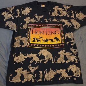 Disney Mens Vintage 90s The Lion King All Over Print Movie Shirt Jerry Leigh
